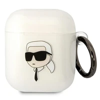 Karl Lagerfeld KLA2HNIKTCT AirPods 1/2 dėklas permatomas Karl`s Head