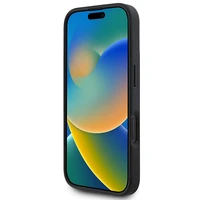 DKNY Paprastas sidabrinis logotipas magnetinis iPhone 16 dėklas - juodas