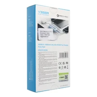 Išorinė baterija VEGER 10000 mAh su įmontuotais kabeliais Type C / Lightning PD QC3.0 35W K1 (W1188) mėlyna