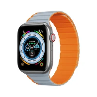 Magnetinis laikrodžio dirželis Apple Watch SE, 9, 8, 7, 6, 5, 4, 3, 2, 1 (41, 40, 38 mm) Dux Ducis laikrodžio dirželis (LD versija) - pilkas / oranžinis