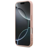 Guess Fiksuotas Blizgus Didelis 4G dėklas telefonui iPhone 17 Pro - rožinė