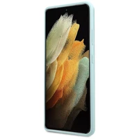 Dėklas telefonui Guess GUHCS21LLSLMGLB S21 Ultra G998 mėlynas/mėlynas kietasis dėklas Silikon Script Metal Logo