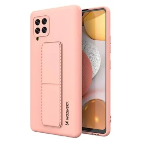 Wozinsky Kickstand Case silikoninis dėklas su stovu Samsung Galaxy A42 5G rožinė