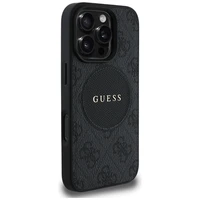 Guess 4G Circle Classic Logo Magnetinis dėklas telefonui iPhone 16 Pro - juodas