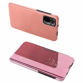 Naujas Clear View Case flip dėklas su stovu Xiaomi Redmi Note 11 Pro+ 5G (China) / 11 Pro 5G (China) / Mi11i HyperCharge / Poco X4 NFC 5G rožinis