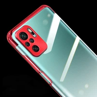 Clear Color Case Gel TPU elektroplokštės rėmo dangtelis Xiaomi Redmi Note 10 5G / Poco M3 Pro juodas