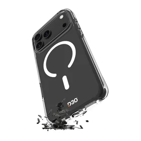 Puro Impact skaidrus D3O TPU+PC magnetinis dėklas telefonui iPhone 17 Pro Max - permatomas