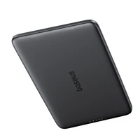 Baseus PicoGo AM41 5000mAh 20W itin plona Magnētinė Išorinė baterija su juodu Baseus Simple USB-C 60W 30cm kabeliu - pilka