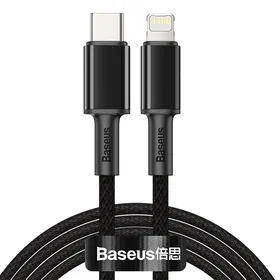 Baseus CATLGD-A01 Lightning - USB-C PD 20W 480Mb/s 2m kabelis - juodas