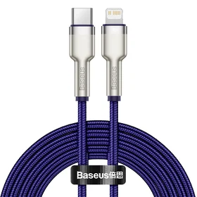 Baseus kabelis Cafule Metal PD USB-C - Lightning 2,0 m violetinis 20W