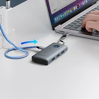 Orico PW11-6P USB-C Hub prijungimo stotelė 3x USB-A 3.0 + 1x USB-C 2.0 + 1x HDMI - pilka