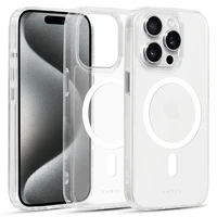 Liavec Blizgus Magnetinis Skaidrus dėklas telefonui Iphone 14 Pro balta