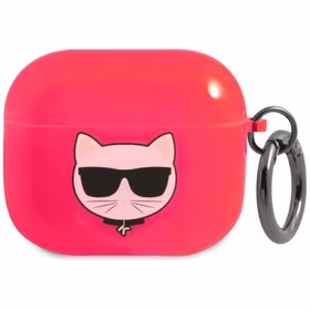 Karl Lagerfeld Choupette AirPods dėklas 3 - rožinis