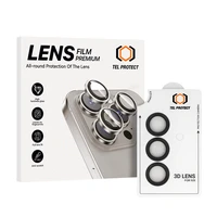 Temperuotas stiklas Tel Protect 3D objektyvo kamerai Samsung Galaxy S23 - juodas (3 vnt.)