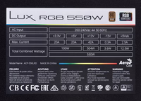 Maitinimo šaltinis Aerocool Lux RGB 550M 550 vatų juodos spalvos