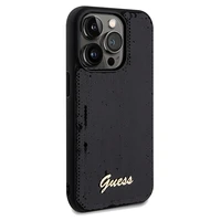 Guess Sequin Script Metal dėklas telefonui iPhone 14 Pro Max – juodas