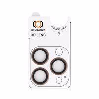 Grūdintas stiklas Tel Protect 3D objektyvo apsaugai ant kameros iPhone 16 Pro/16 Pro Max titano spalva (lęšiai 3 vnt.)