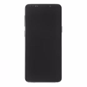 LCD ekranas suderinamas su Samsung G960 S9 su rėmeliu / Midnight Black / (Atnaujinta: Telemax) (Apdegusios ikonos baltame fone)