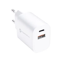 FORCELL F-ENERGY TFK-TC-30WPD kelioninis įkroviklis Type C + USB A PD QC4.0 3A 30W baltas
