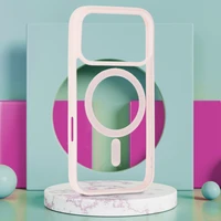 Acrylic Color Magsafe dėklas iPhone 17 Pro Max šviesiai rožinis