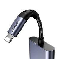 2‑in‑1 garso adapteris Joyroom SY-L01 Lightning į 3.5mm + Lightning (juodas)