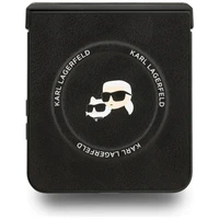 KARL LAGERFELD dėklas telefonui SAMSUNG Z Flip7, suderinamas su magnetiniu MagSafe (PU K&C PINS) juodas