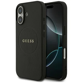 Guess Grūdėtas Žiedas Magnetinis dėklas telefonui iPhone 17 - juodas