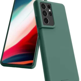 Dėklas Mercury Silicone Case Samsung A245 A24 4G/A246 A24 5G tamsiai žalias