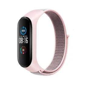 Nailoninis dirželis XIAOMI Mi Band 5 / 6 / 7 rožinis (07)