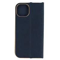 Knyginis dėklas su rėmeliu Iphone 14 Pro Max tamsiai mėlynas