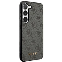 Guess 4G Metal Gold Logo dėklas telefonui Samsung Galaxy S24+ - juodas