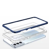 Clear 3in1 dėklas Samsung Galaxy S23+ silikoninis dėklas su rėmeliu mėlynas