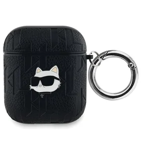 Karl Lagerfeld Monogram Choupette AirPods 1/2 dėklas - juodas