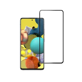 Apsauginis stiklas Blue Star - SAMSUNG A51 pilnas paviršius (pilnas klijavimas su rėmeliu/mažas dydis) - juodas Apsauginis stiklas Blue Star