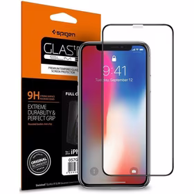 Spigen Glass FC grūdintas stiklas su juodu rėmeliu iPhone X / XS / 11 Pro