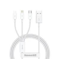 Baseus Superior Series USB-A - USB-C / Lightning / micro USB 3.5A kabelis 1m - baltas