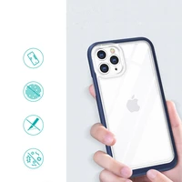 Skaidrus 3in1 dėklas telefonui iPhone 11 Pro Max mėlynas rėmo gelis