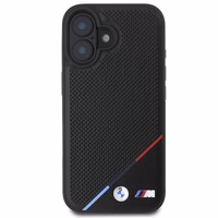 BMW M Perforuotas Trispalvė Linija Magnetinis dėklas telefonui iPhone 16 Plus - juodas