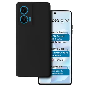 Dėklas telefonui matinis MOTOROLA MOTO G96 5G juodas