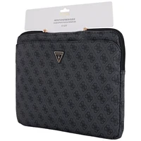 Guess 4G užtrauktuku užsegamas dėklas su trikampiu logotipu 14" nešiojamam kompiuteriui - juodas