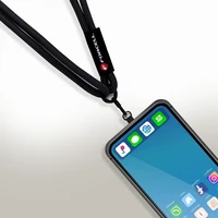 FORCELL F-DESIGN S10X165 kryžminė telefono virvelė su reguliuojamu ilgiu (maks. 82,5cm kilpoje) juoda