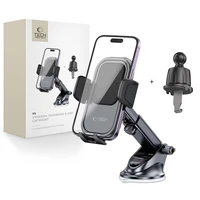 Tech-Protect V6 automobilinis telefono laikiklis prietaisų skydeliui / oro angai - juodas