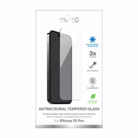 PURO Anti-Bacterial Tempered Glass - Tempered protective glass with antimicrobial protection iPhone 15 Pro