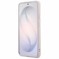 Guess dėklas Saffiano Peony Embossed Ring MagSafe skirtas Samsung Galaxy S26 rožinis