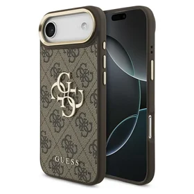 GUESS dėklas telefonui IPHONE 17 Air (PU W/ Big 4G Classic Logo) auksinis ir rudas