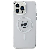 Karl Lagerfeld IML Metalinė Choupette galva MagSafe dėklas iPhone 14 Pro Max - baltas