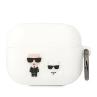 Karl Lagerfeld KLACAPSILKCW AirPods Pro dėklas baltas/baltas Silikoninis Karl & Choupette