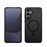 Crong Hybrid Matte Magnetic - MagSafe dėklas Samsung Galaxy S24 FE (juodas)