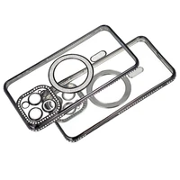 Dėklas telefonui Bling Magsafe Samsung Galaxy A26 5G violetinis (m)