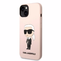 Karl Lagerfeld KLHCP14MSNIKBCP iPhone 14 Plus 6.7" kietasis dėklas rožinis/rožinis Silikoninis Ikonik